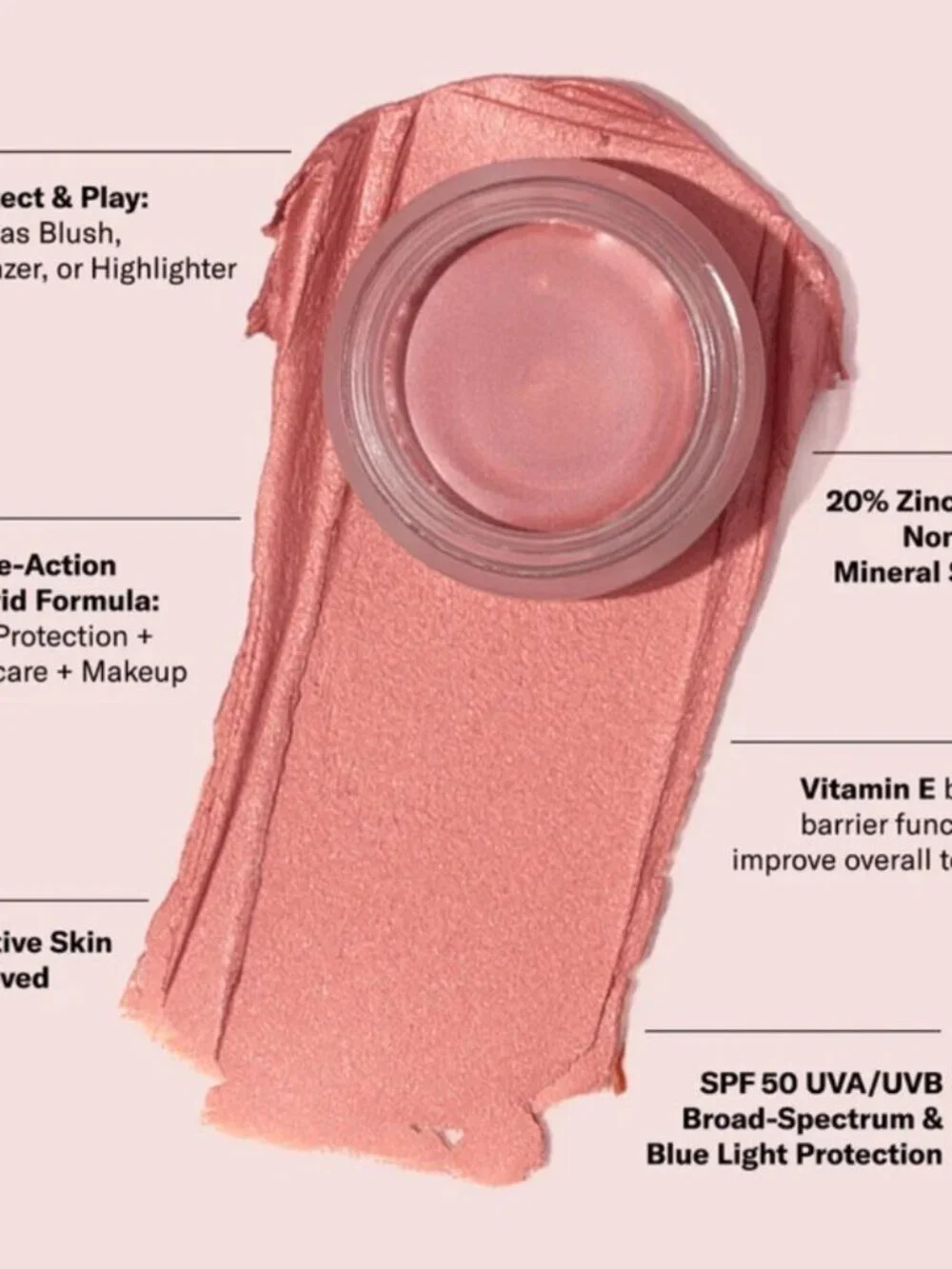 Sienna Rose: Neutral to medium dusty rose SPF 50 Color Balm